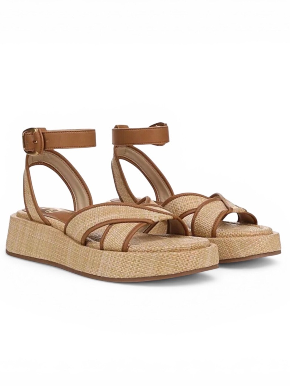 Sam Edelman Nylie Woven Strappy Flat Platform Sandals Ankle Strap Size-8 NIB